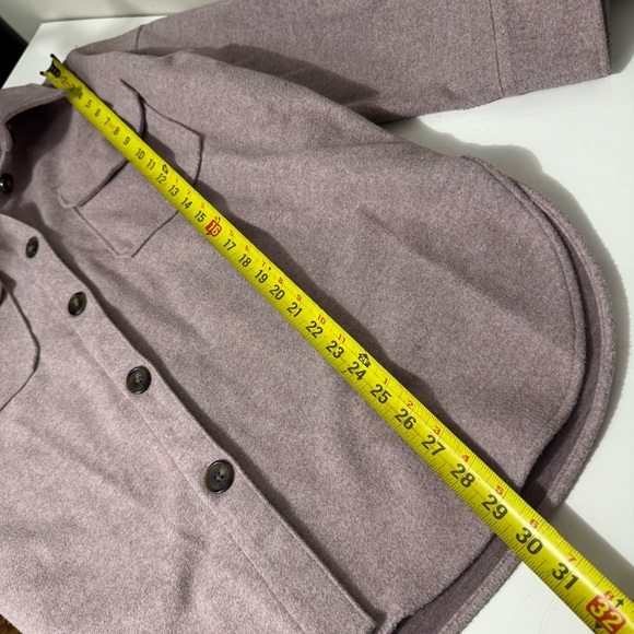 H&M lavender pink fleece button up Utility Jacket - Picture 6 of 7